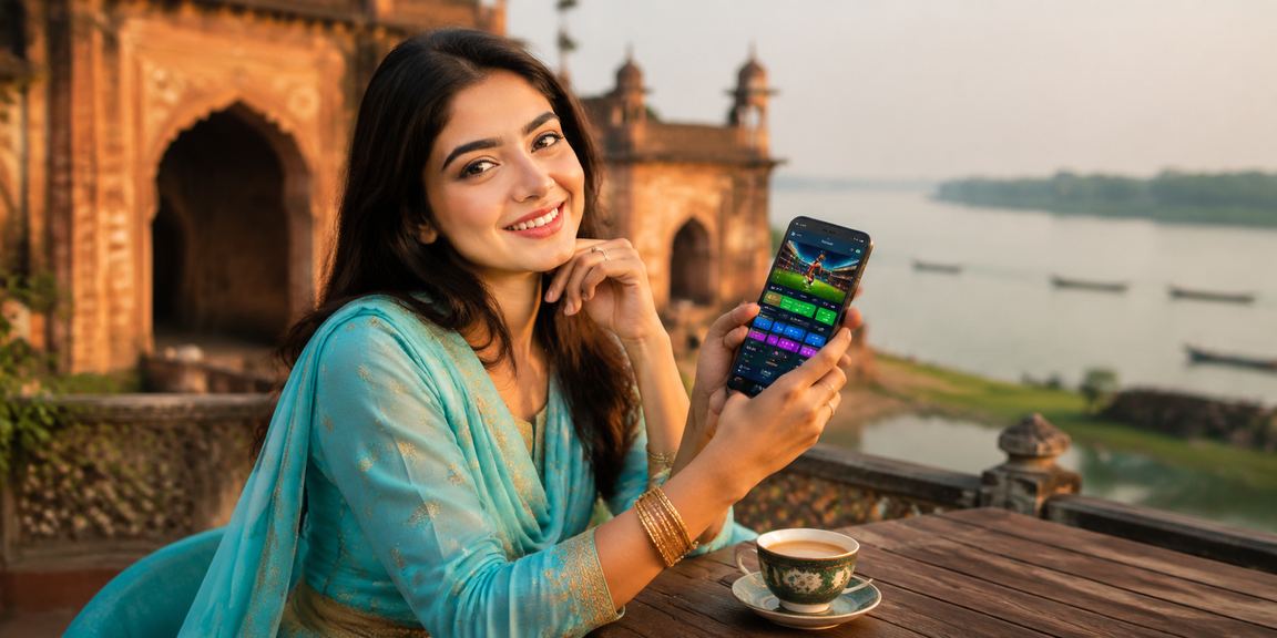 ময়মনসিংহের একজন ব্যবহারকারী স্মার্টফোনে sports app প্ল্যাটফর্ম ব্যবহার করছেন